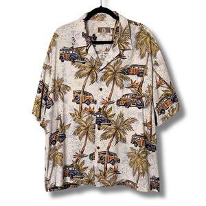 Vintage Kalaheo Hawaiian Aloha Shirt | Woodie Wagon Print | Made in Hawaii 3XL